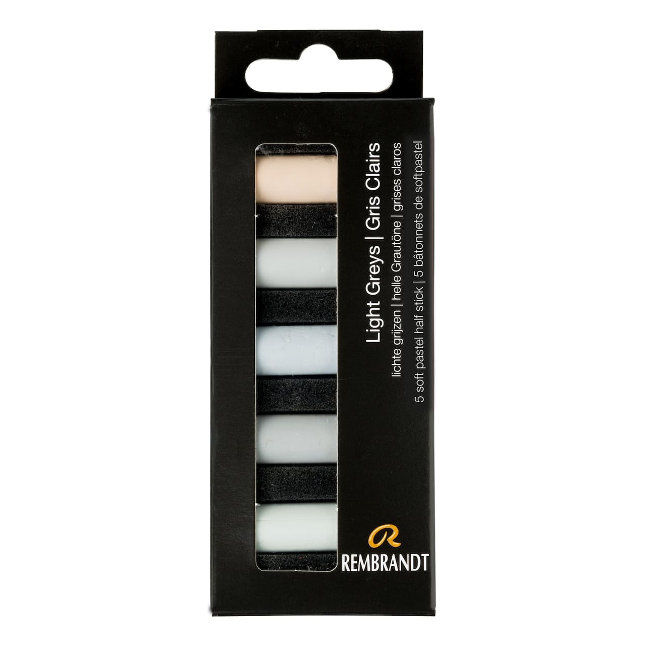 Rembrandt 5 Color Light Grays Half Stick Soft Pastel Set
